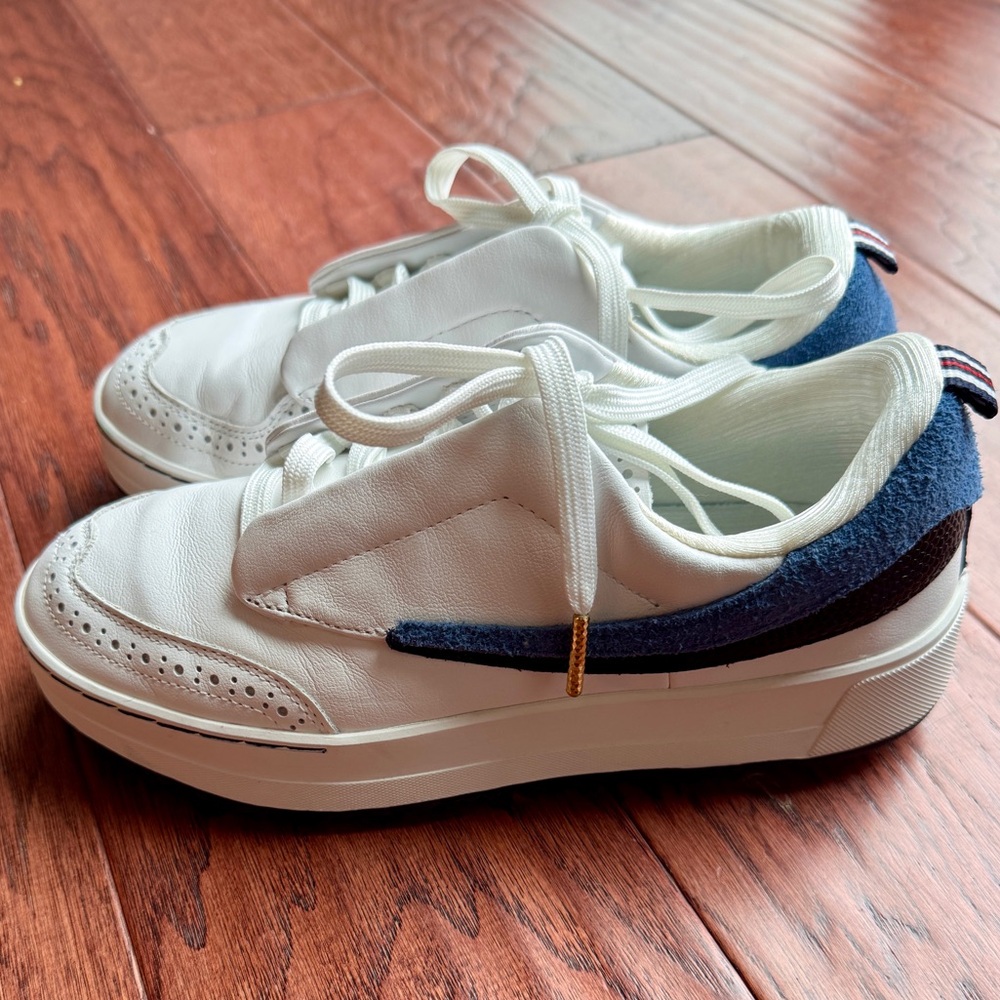 Fila Sanati SL Women’s Sneaker Italian Leather White Blue Suede Classic Golf